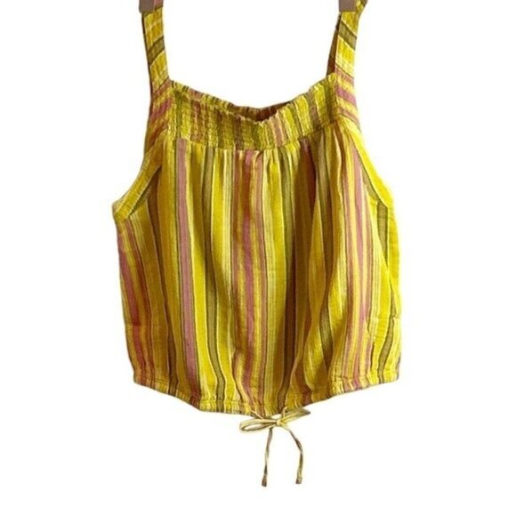 prAna Little Palm Cami in Leapfrog Stripe Drawstring Top Size XL NWT - Picture 3 of 9
